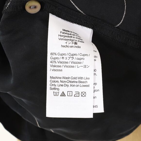 MADEWELL Shift Mini Dress XS True Black Printed Cupro Long Sleeve NWT B10 - Picture 6 of 6